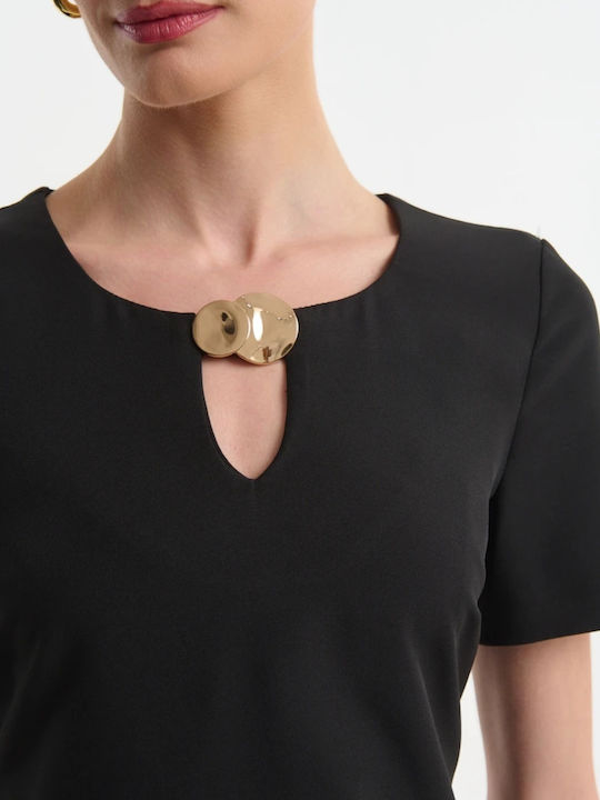 Sommer Midi Abendkleid Schwarz