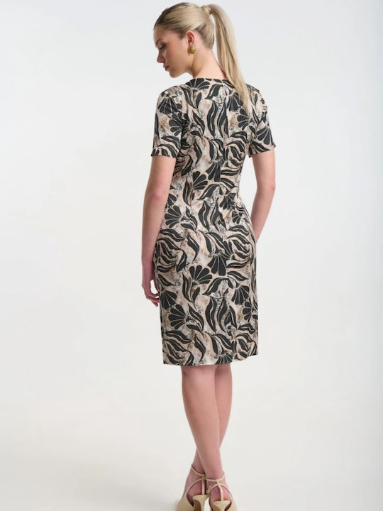Sommer Midi Damenkleid Kurzärmelig Schwarz