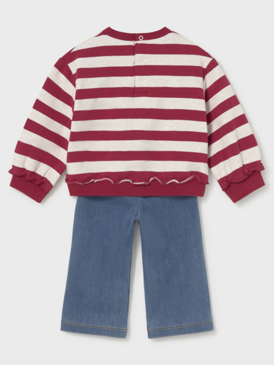 Kinderbekleidungsset mit Leggings Winter 2 Stück Rot Sweatshirt Sweatshirt