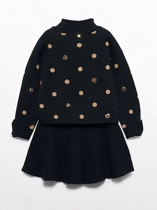 Kids Set with Skirt 2 Pieces Black