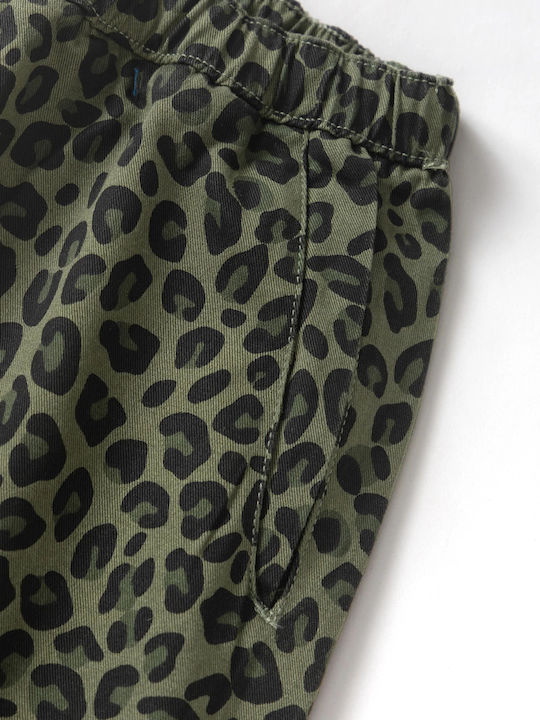 Men's Trousers Relaxed Fit Green Leopard