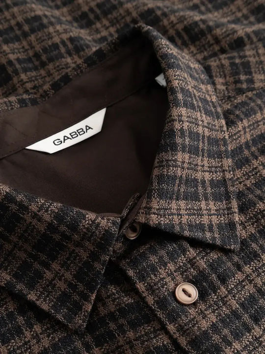 Long Sleeve Shirt in Regular Fit Checked Brown