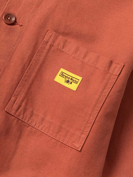 Short Sleeve Cotton Shirt In Regular Fit Copper