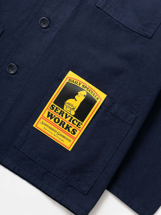 Short Sleeve Cotton Shirt in Regular Fit Dark Navy SW009-DKNV