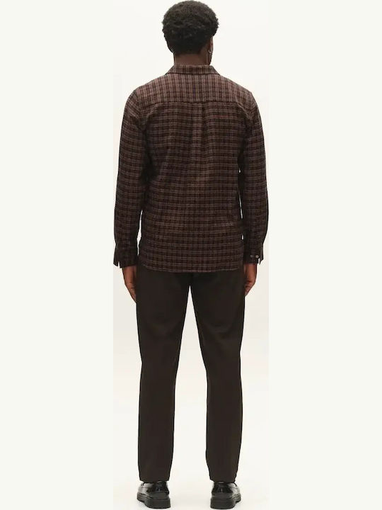 Long Sleeve Shirt in Regular Fit Checked Brown