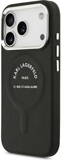 Karl Lagerfeld Embossed Open Ring Rsg Logo Magsafe iPhone 18 Pro Max 17 Pro Max Black