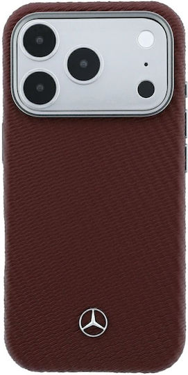 Mercedes Leder Semi Wrap Holzoptik Magsafe Iphone 18 Pro 17 Pro Burgundisch
