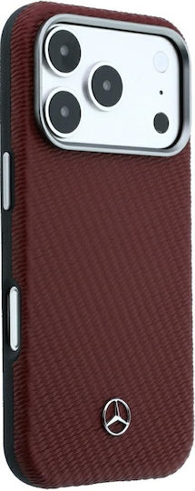 Mercedes Leder Semi Wrap Holzoptik Magsafe Iphone 18 Pro 17 Pro Burgundisch