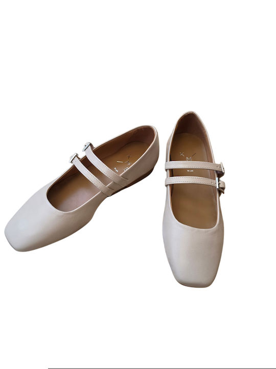 Damen Ballerinas mit Riemchen / Riemchenverschluss in Grau