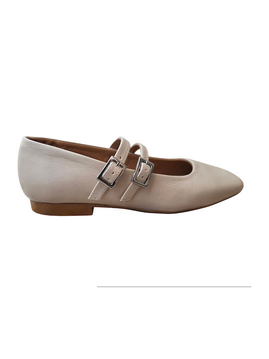 Damen Ballerinas mit Riemchen / Riemchenverschluss in Grau