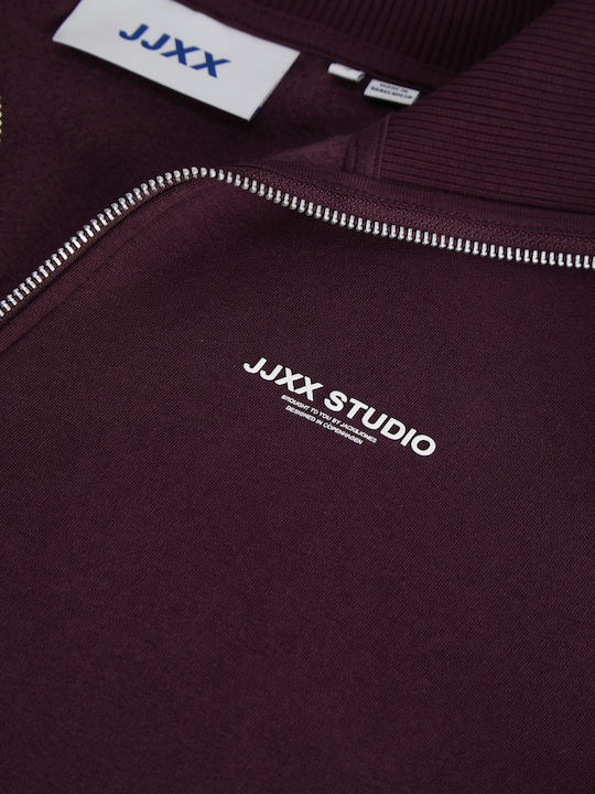 Cardigan Pentru Femei Tricotat Cu Fermoar Burgundy