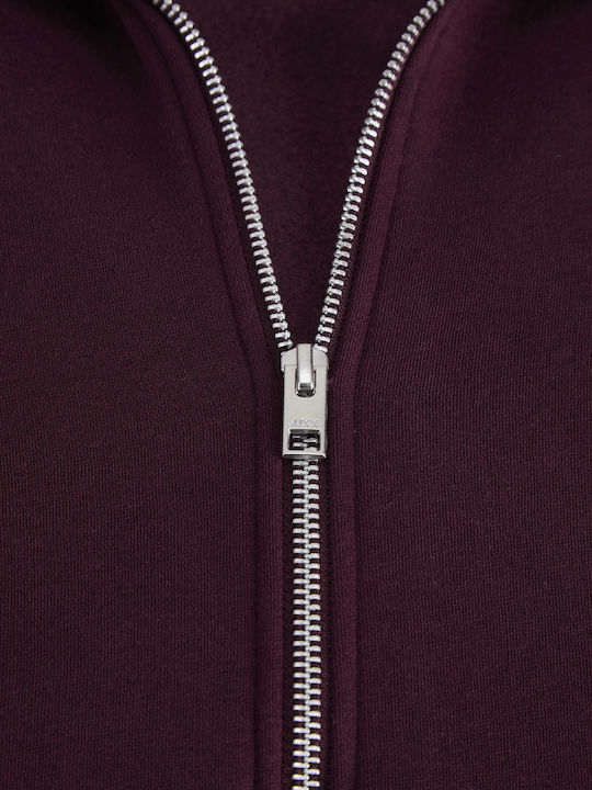 Cardigan Pentru Femei Tricotat Cu Fermoar Burgundy