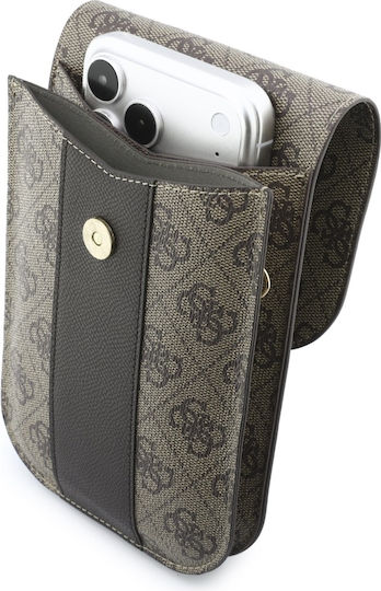 Guess 4g + & Classic Logos Universelle Handyhülle mit Armband Braun