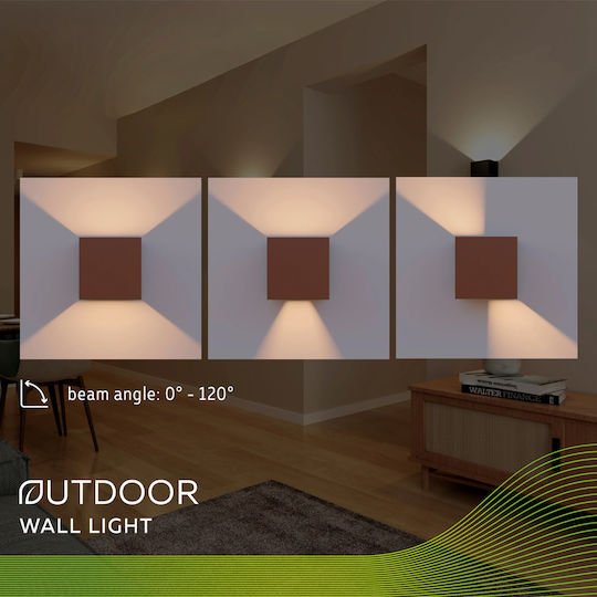 Calex Iluminat Exterior Montat Pe Perete Led Ip54 Dublu Fascicul