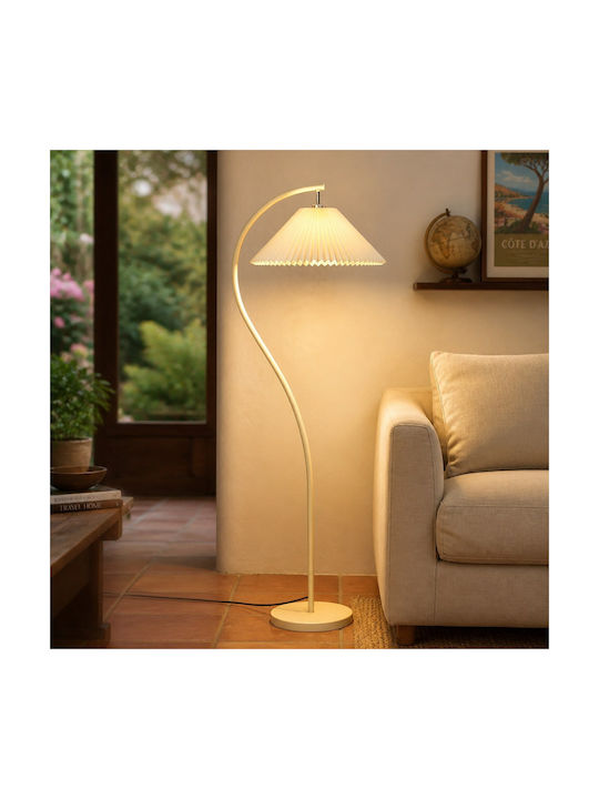 Floor Lamp H150xL25cm with Lamp Bulb Base for E27 White