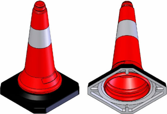 Traffic Cone in Red Colour 38x75cm