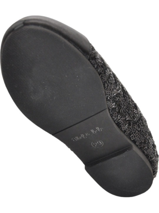 Kinder Pumps & Ballerinas mit Bügel- und Schleifenverschluss Leder Schwarz