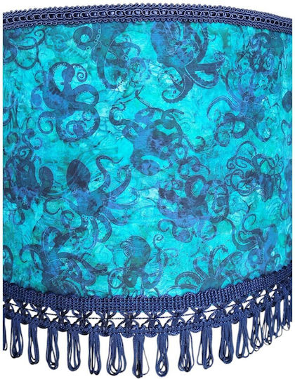 Dimensions Blue Pendant Ceiling Light with E27 Socket 35x20cm