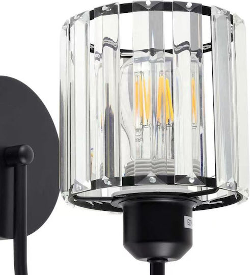 Artekko Wall Lamp with E14 Lamp Bulb Base Black 14x14x20cm Artekko Wall Lamp with E14 Lamp Bulb Base Black 14x14x20cm