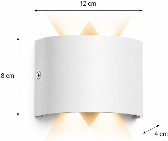 Lampă de Perete cu LED Integrat și Lumină Alb Cald 12x8x4cm