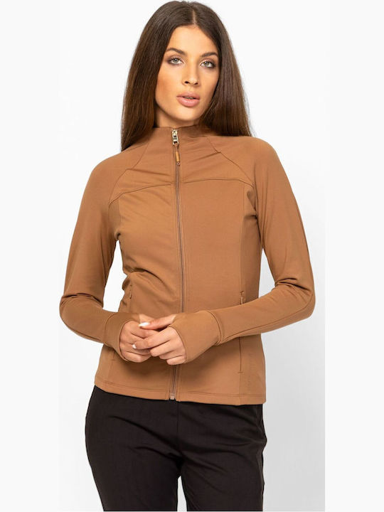 Damen Sweatshirt mit Kapuze Braun