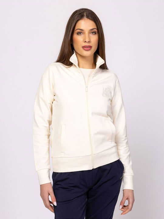 Sweatshirt & Hoodie für Damen French Terry mit Kapuze Ivory