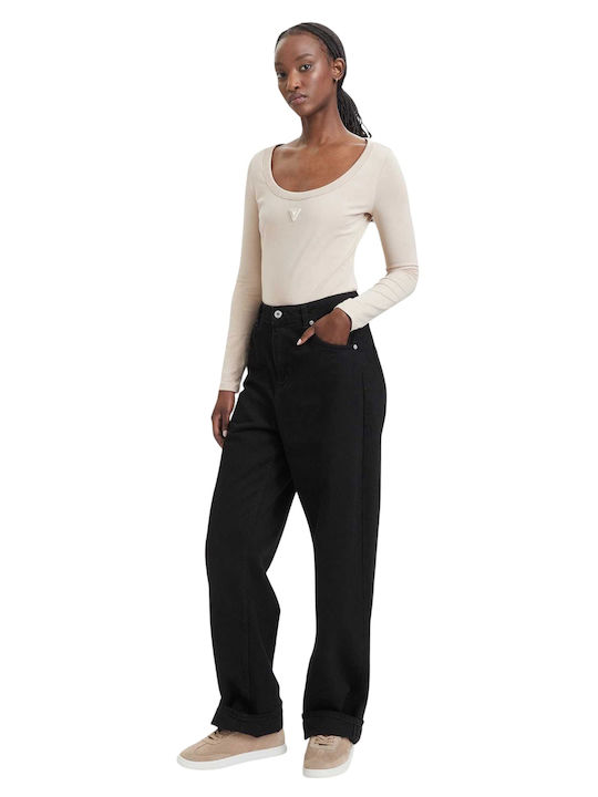 Guess Athleisure W Colette Ls Bodysuit V4yp07j1314-g1l9 Cream