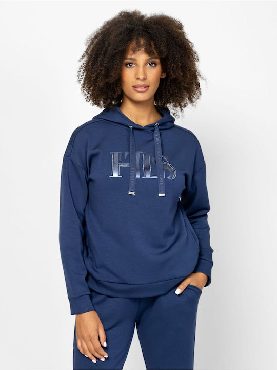 Γυναικείο Φούτερ με Κουκούλα Dark Blue