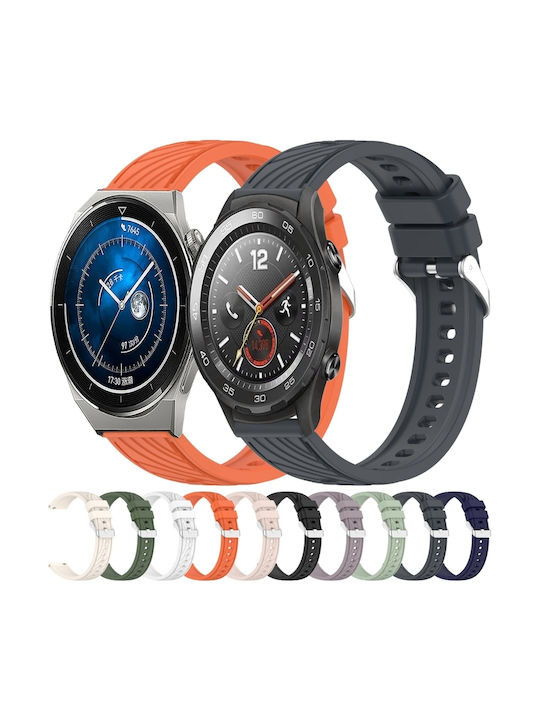 Huawei Watch 2 Каишка с райе и текстура 20 мм силиконова за часовник Тъмносиня