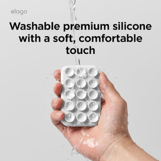 Elago Phone Mount Cell Phone Smartphones Magsafe & Silicone Suction Cup White Emssuction-wh