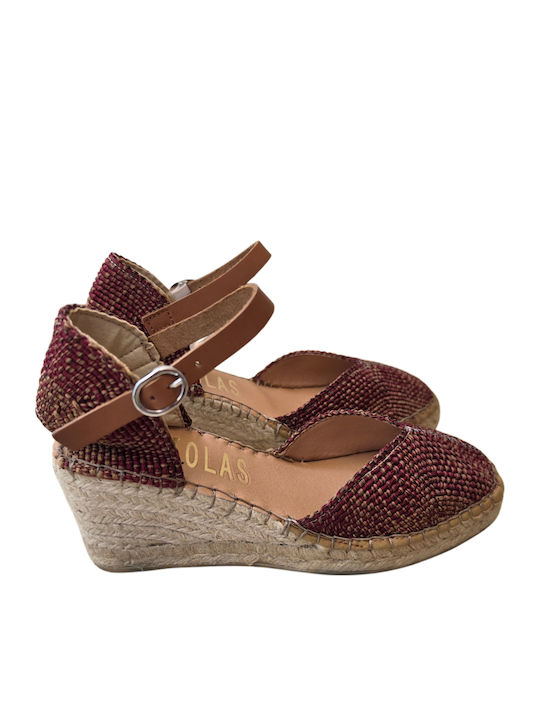 Espadrile Dama În Culoare Burgundy