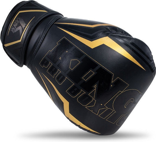 King Pro Boxing Leather Boxing Gloves for Competition Black