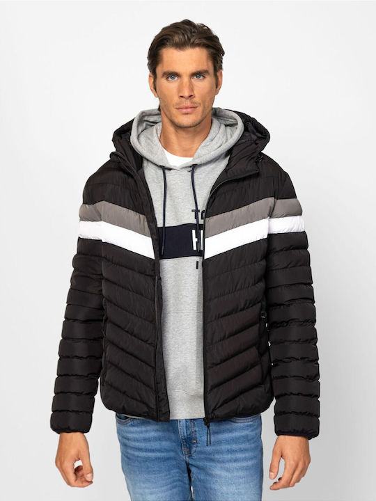 Geacă Puffer cu protecție împotriva vântului Black