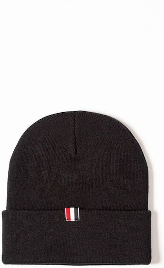 Men's Knitted Beanie Hat in Black Color