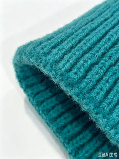 Unisex Beanie Fleece Σκούφος Πλεκτός σε Türkis Farbe