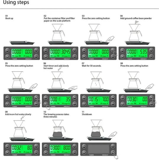 4bars S204 Handelswaage Präzision mit 5kg Maximalgewicht und 0.1gr Messgenauigkeit
