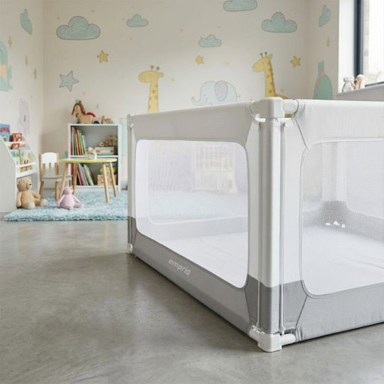 Bară de Protecție pentru Pat din Metal în Culoare Albă 200x160cm