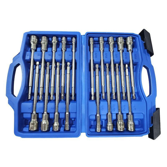Set 18 Bits Steckschlüssel Magnetisch Lange Hülle