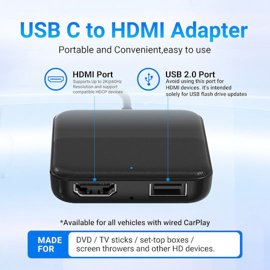 Minix Car Wired To Wireless Carplay Android Auto/hdmi-in Usb Media Hub Ca361 Plus