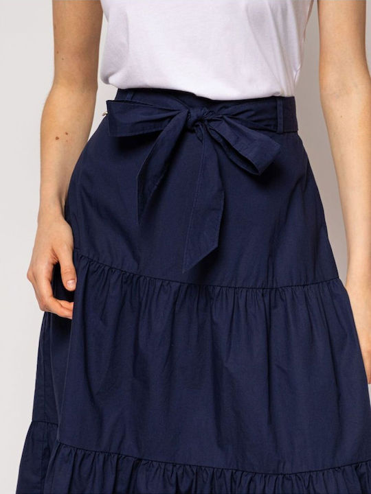 Fustă Maxi Plisată Albastru Navy