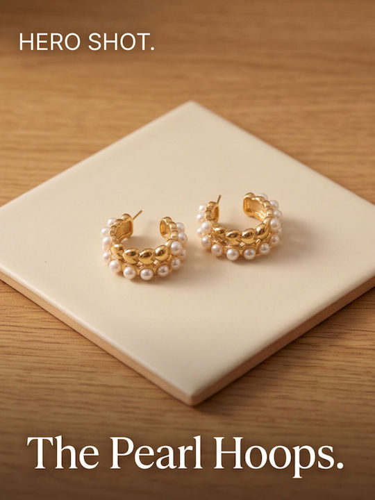 Touch Steel Hoops Gold Plated