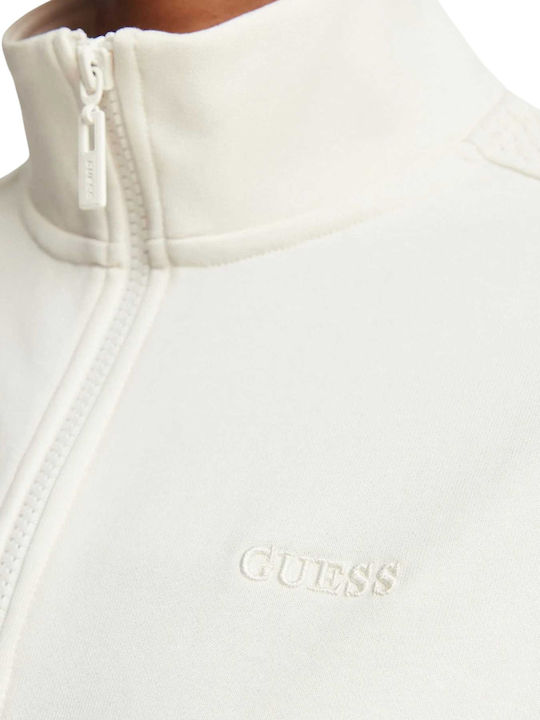 Athleisure W Damen Strickjacke mit Reissverschluss Creme
