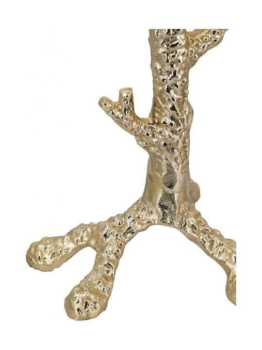 Artekko Suport De Lumânări Metalic În Culoare Auriu 12x30x12cm
