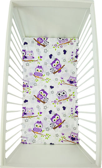 Baby Bettlaken Für Krippe Baumwolle Angepasst Lila 60x120cm