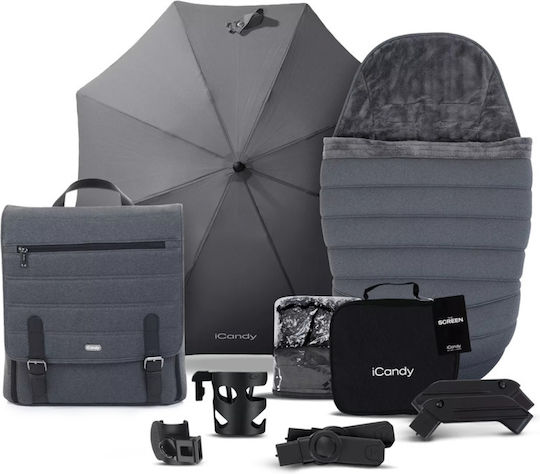 iCandy Peach Ρυθμιζόμενο Καρότσι Μωρού Kατάλληλο από 6+ Mηνών Dark Grey IC2567
