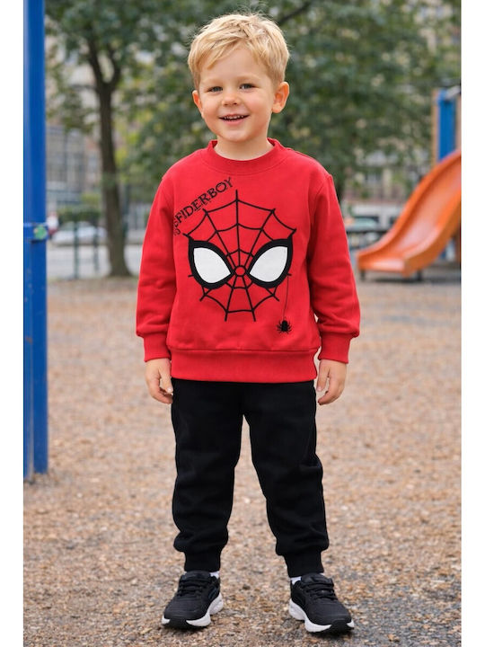 Kids Sweatpants Set With Red Top