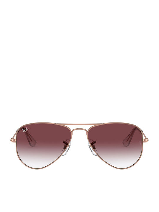 Ray Ban Унисекс Слънчеви Очилa с Розово Злато Метална Рамка и Розови Стъкла