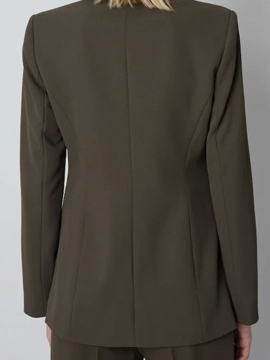 BSB Damen Krepp Blazer Olive