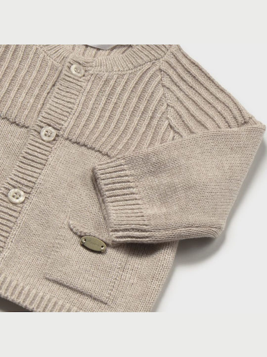 Kinder-Strickjacke Baumwolle Braun Hell
