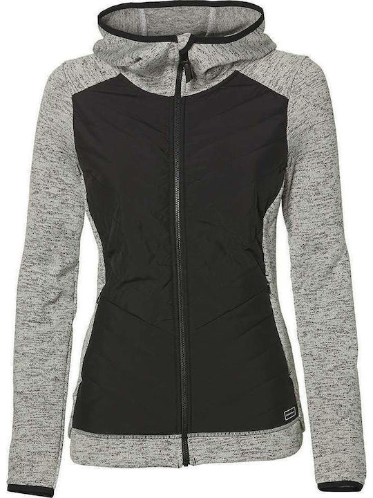 Women's Hooded Sweatshirt Cardigan Black